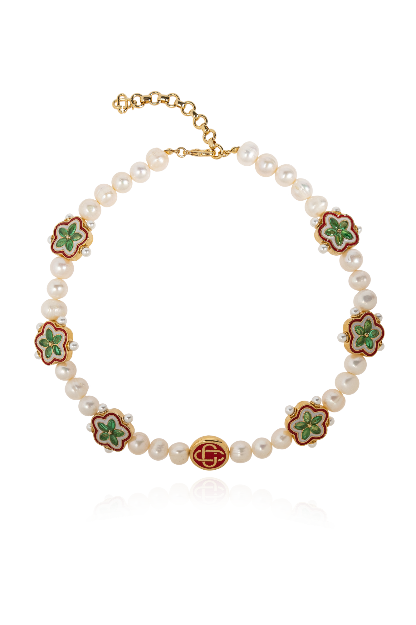 アクセサリーその他 CASABLANCA Woman Jewel Pearl APS25JW26001 GOLD PEARL Casablanca LOGO PEARL NECKLACE Gold | BSTN Store